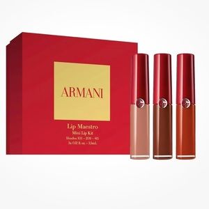 ARMANI Lip Maestro Mini Lip Kit, Set of 3 Shades - 0.12 fl. oz. each